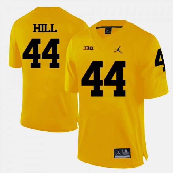 Michigan #44 Mens Delano Hill Jersey Yellow Stitched College Football